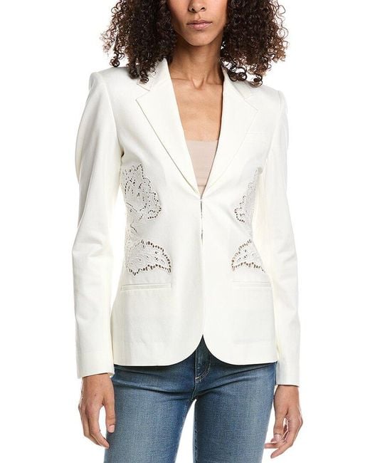 10 Crosby Derek Lam White Elodie Embroidered Jacket