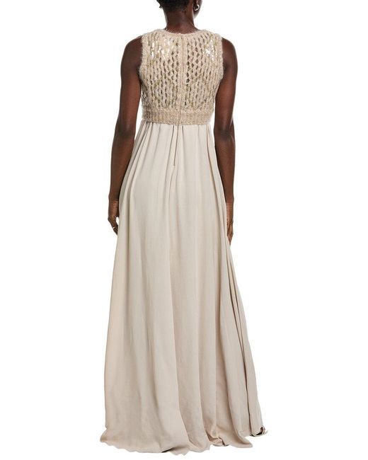 Brunello Cucinelli Natural Mohair, Wool & Silk-Blend Maxi Dress