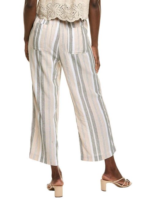 Ellen Tracy Natural Linen-Blend Pant