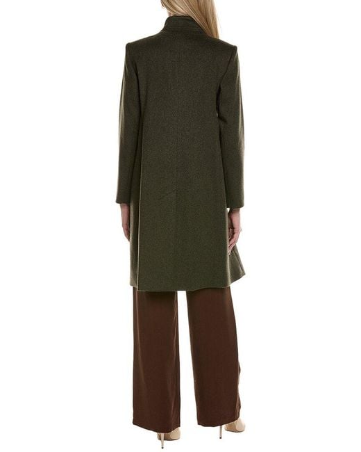 Fleurette Green Medium Wool Coat