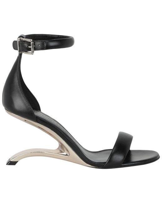 McQueen Metallic Arc Leather Sandal