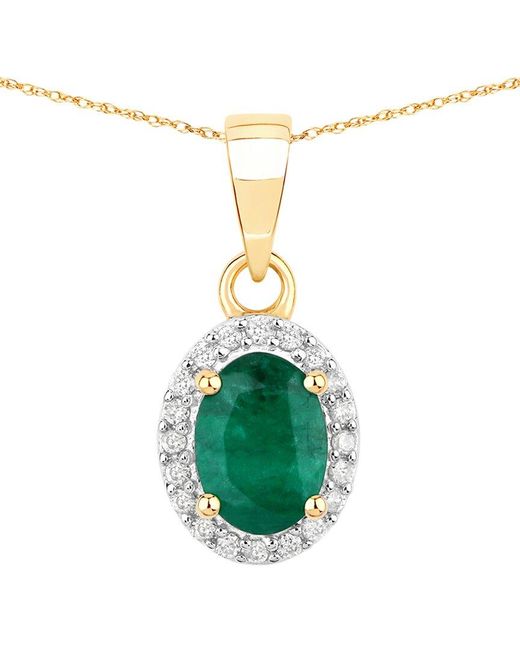 Diana M Green Fine Jewelry 14k 0.83 Ct. Tw. Diamond & Emerald Pendant