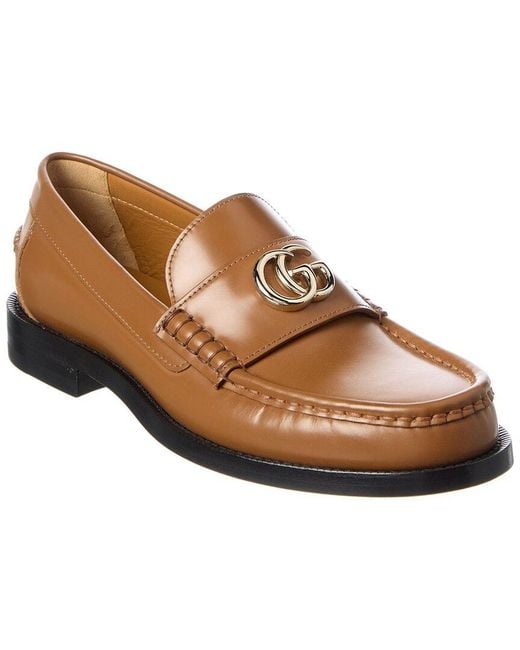 Gucci Brown Double G Leather Loafer