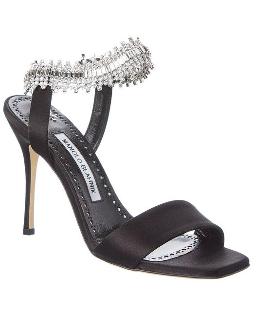 Manolo Blahnik Metallic Parinasan 100 Satin Sandal