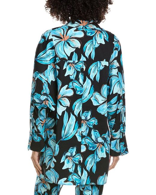 Diane von Furstenberg Blue Caleb Blouse