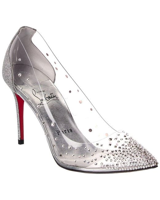 Christian Louboutin White Degrastrass 85 Leather Pump