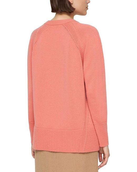 Lafayette 148 New York Pink Cashmere & Wool Sweater