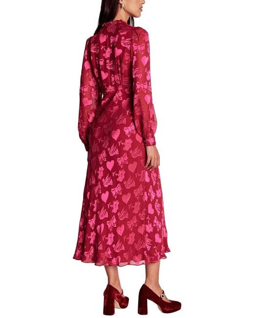 Boden Red Cassie Midi Tea Dress