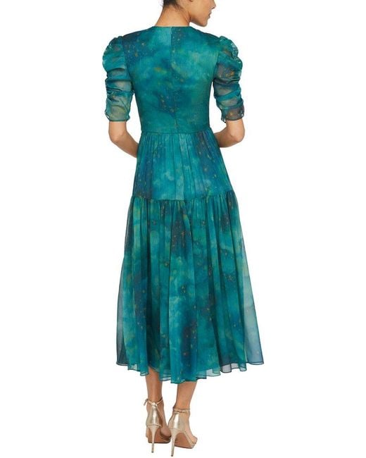 THEIA Blue Carmen Day Dress