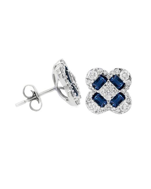 Diana M Blue Fine Jewelry 14k 1.39 Ct. Tw. Diamond & Sapphire Studs