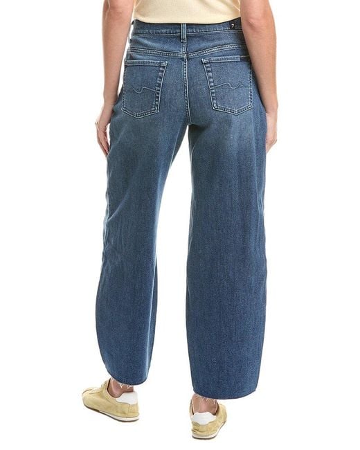 7 For All Mankind Blue Bonnie Glen Allen Curvilinear Jean