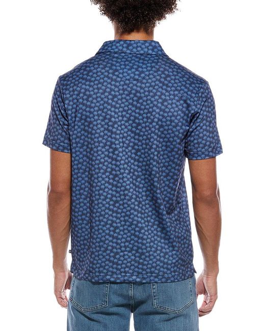 Vintage Summer Blue Performance Tech Polo Shirt for men