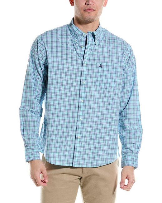 Brooks Brothers Blue Spring Check Woven Shirt for men