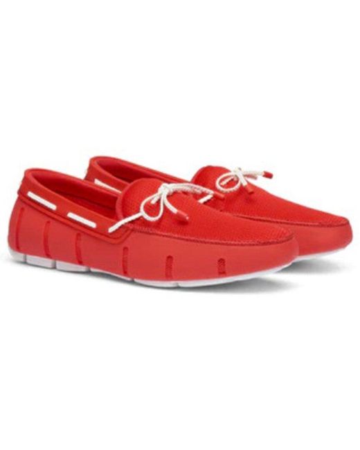 Swims Red Braided Lace Loafer for men