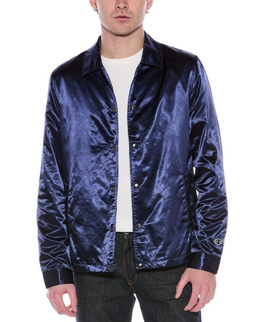 Todd Snyder Blue Robert Graham Satin Coaches Jacket for men