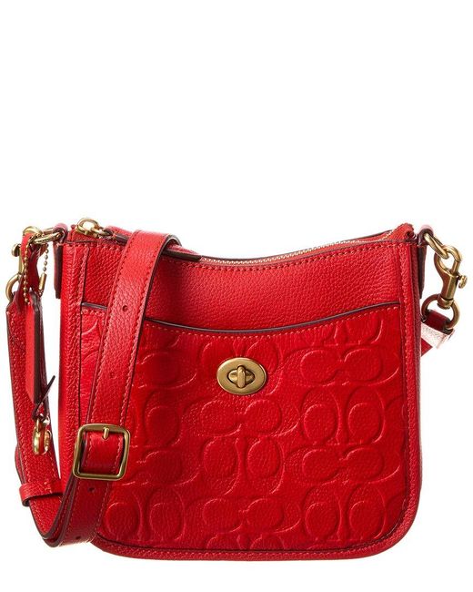 COACH Chaise Signature Leather Crossbody in Red Lyst UK