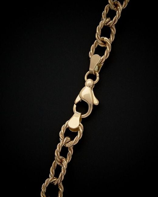 Italian Gold Black 14k Ribbed Rolo Link Necklace