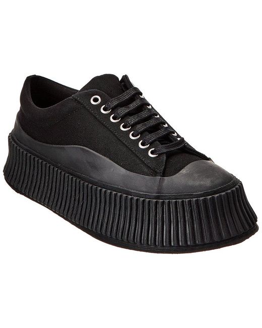 Jil Sander Black Logo Canvas Sneaker