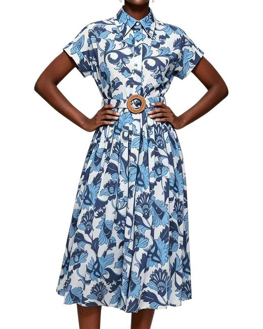 Vincent Blue Shirt Dress