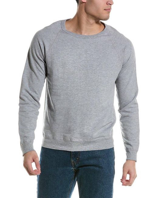 Save Khaki Gray Fleece Crewneck Sweatshirt for men