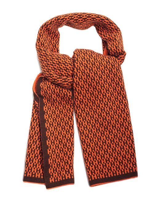 Hermès Multicolor "monogram H" Cashmere Scarf for men