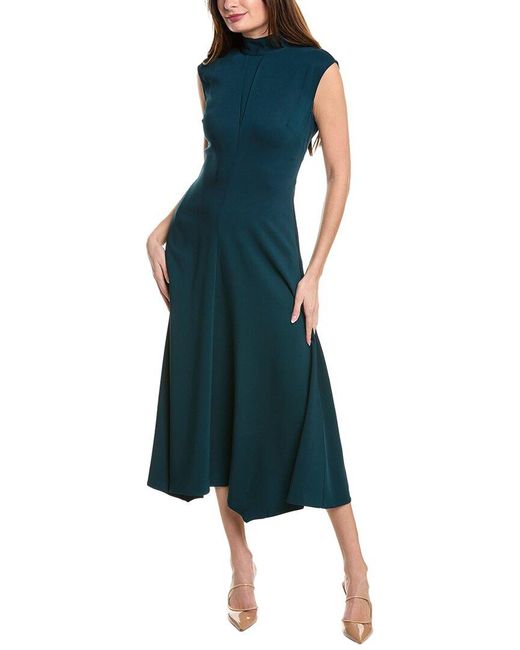 womens midi swing dress Women's V Neck Long Sleeve High Waist Midi Swing Dress with Pockets