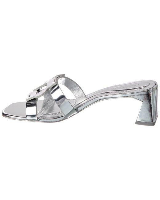 Jonathan Simkhai Monogram Metallic Block Heel Leather Sandal