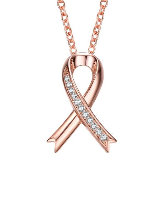 Genevive Jewelry Metallic 18k Rose Gold Vermeil Pendant Necklace