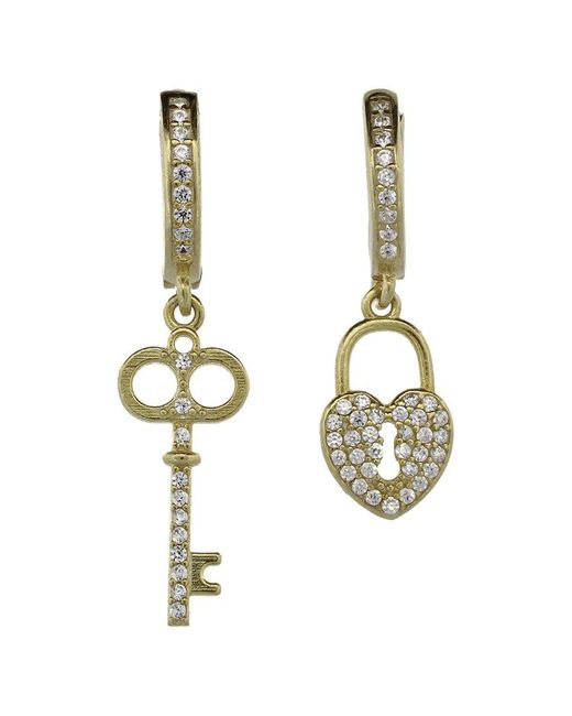 Ebru Jewelry Metallic Love Cz Dangle Earrings