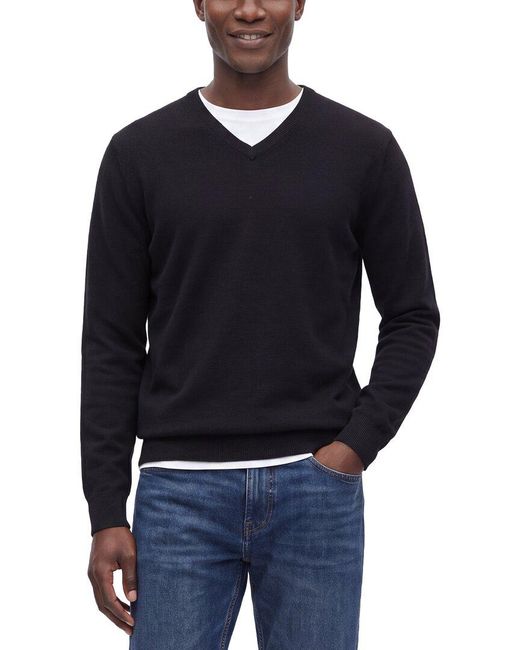Phenix Blue 100% Cashmere V-Neck Sweater for men