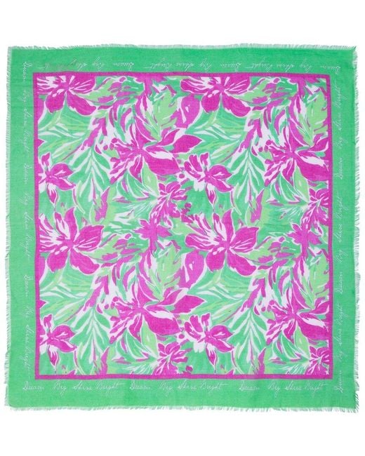 Saachi Green Tropical Print Bandana