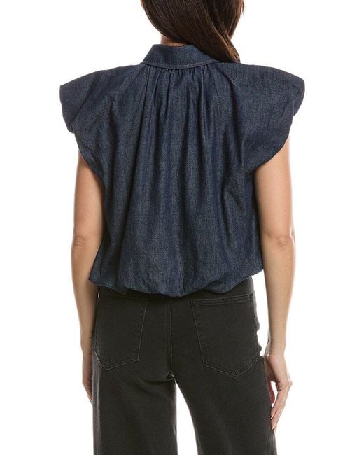 FRAME Blue The Shell Top
