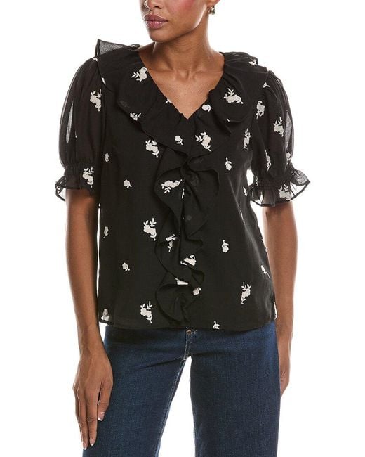 Cece Black Blouson Top