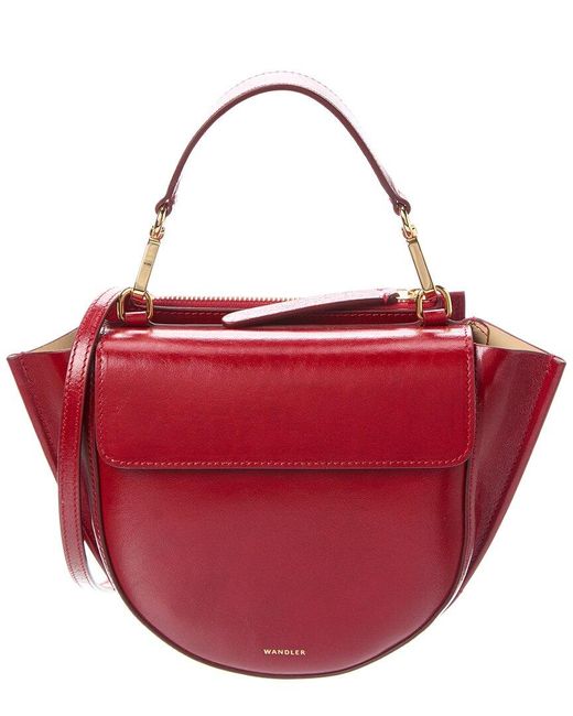 Wandler Red Leather Top Handle Bag