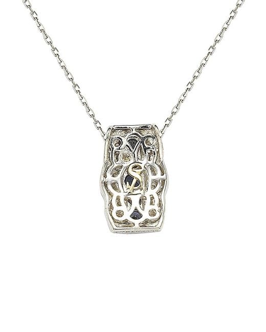 Suzy Levian Multicolor 18k & Silver 1.89 Ct. Tw. Sapphire Necklace