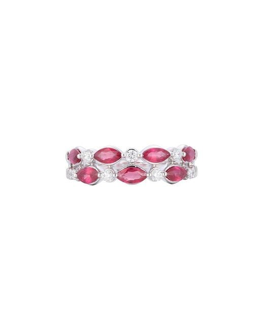 Gregg Ruth Pink 14K 1.41 Ct. Tw. Diamond & Ruby Band