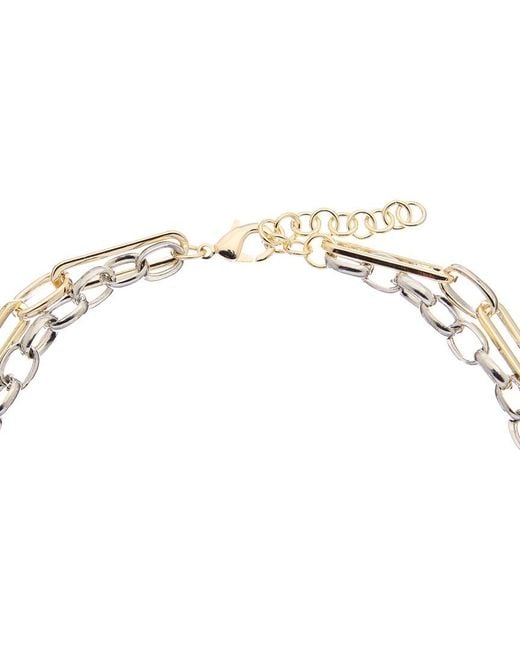 Juvell Metallic 18k Plated Link Double Row Necklace