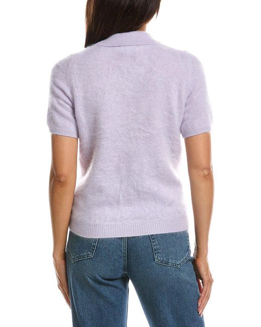 Rag & Bone Blue Jada Brushed Cashmere Polo Sweater
