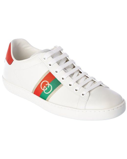 Gucci White Ace Sneaker With Interlocking G
