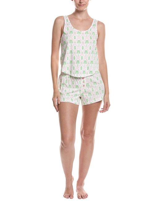 Pj Salvage White 2pc Playful Prints Pajama Set