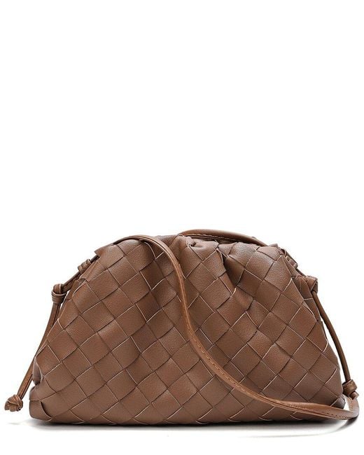 Tiffany & Fred Paris Brown Woven Leather Pouch