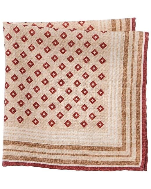 Brunello Cucinelli Pink Silk Pocket Square for men