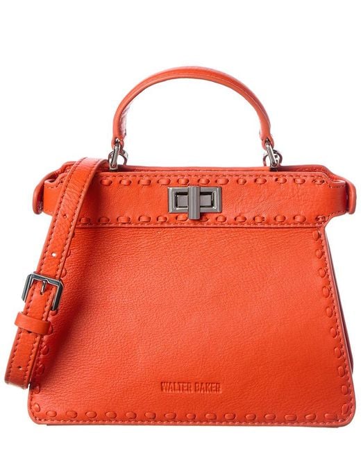 Walter Baker Red Reed Mini Leather Satchel