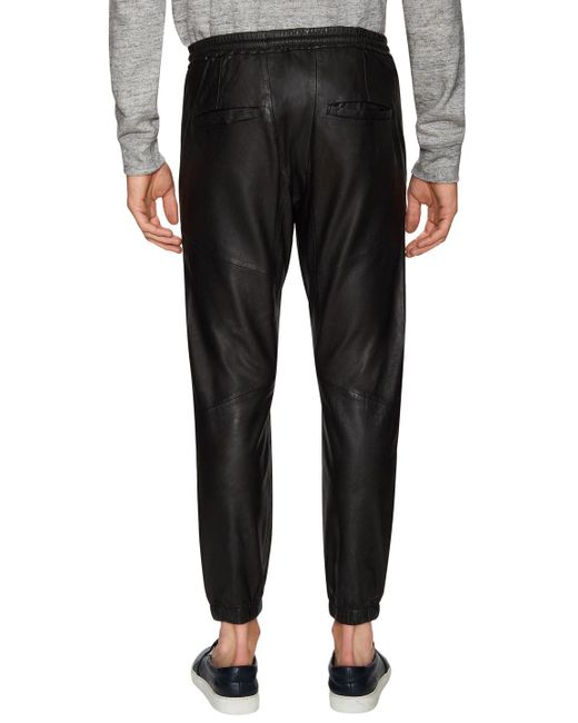 J Brand Leather Joggers in Black for 