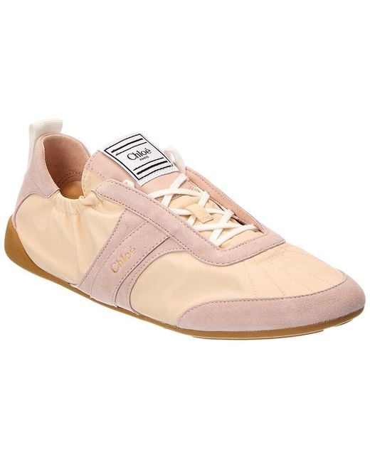 Chloé Pink Kick Nylon & Suede Sneaker