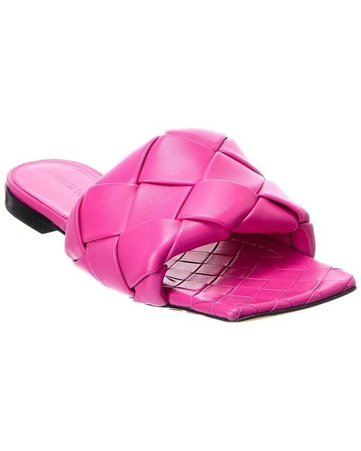 Bottega Veneta Pink The Lido Intrecciato Leather Sandal