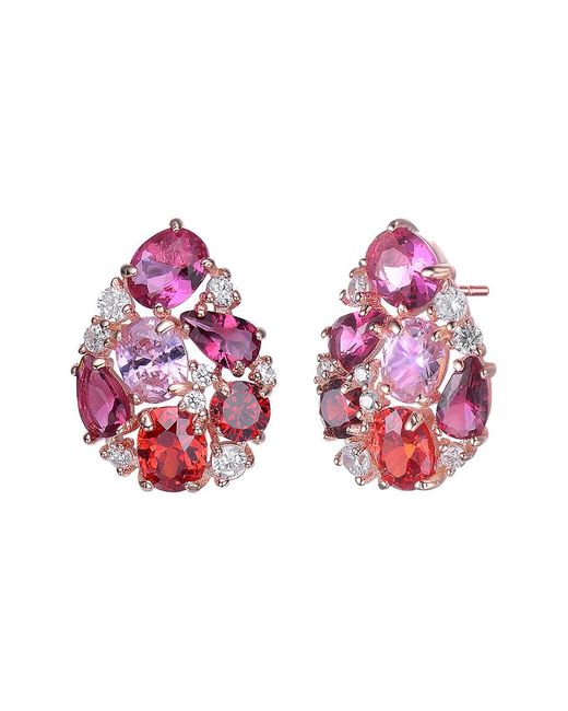 Genevive Jewelry Pink 14k Rose Gold Vermeil Earrings