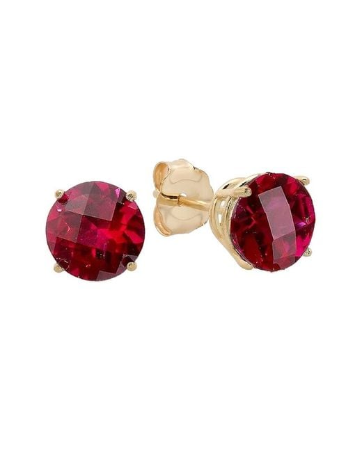 MaxColor Red 10k 4.60 Ct. Tw. Lab-grown Ruby Studs