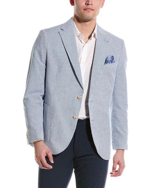 Tailorbyrd Blue Seersucker Sportscoat for men