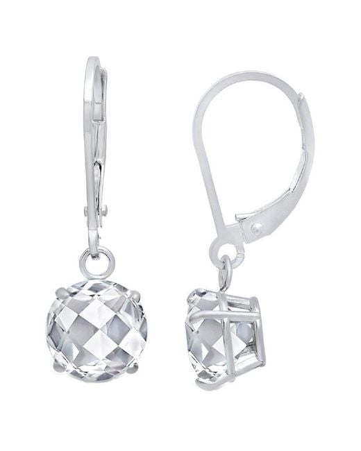 MaxColor Silver 1.80 Ct. Tw. White Topaz Dangle Earrings